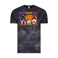 Cloud Black Hallothanksmas gnomes Vintage Tee - NancyCooperArtShop