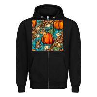 Black pumpkin and butterfly seamless pattern Zipper Hoodie - BundleAndBundleShop