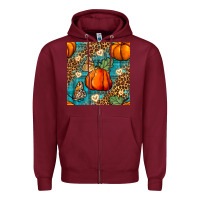 Burgundy pumpkin and butterfly seamless pattern Zipper Hoodie - BundleAndBundleShop