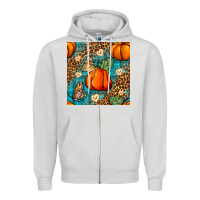 Dove Grey pumpkin and butterfly seamless pattern Zipper Hoodie - BundleAndBundleShop