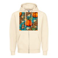 Sandshell pumpkin and butterfly seamless pattern Zipper Hoodie - BundleAndBundleShop