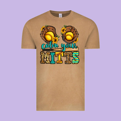 Calm Your Mitts Softball Vintage Tee Designed By Jasminsmagicworld