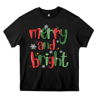 Black merry and bright Heavy Core Tee - MaliasSmallBusiness
