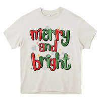 Cream merry and bright Heavy Core Tee - MaliasSmallBusiness