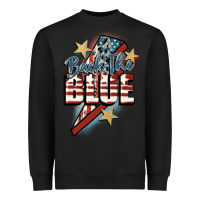 Black Back the blue Heavyweight Sweatshirt - FaDigitalArtStudio