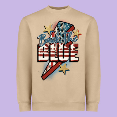 Back The Blue Heavyweight Sweatshirt Designed By Fadigitalartstudio