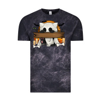 Cloud Black Personalized Halloween Ghost Cat Vintage Tee - texasbilliewilder