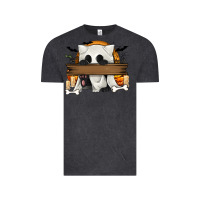 Vintage Black Personalized Halloween Ghost Cat Vintage Tee - texasbilliewilder