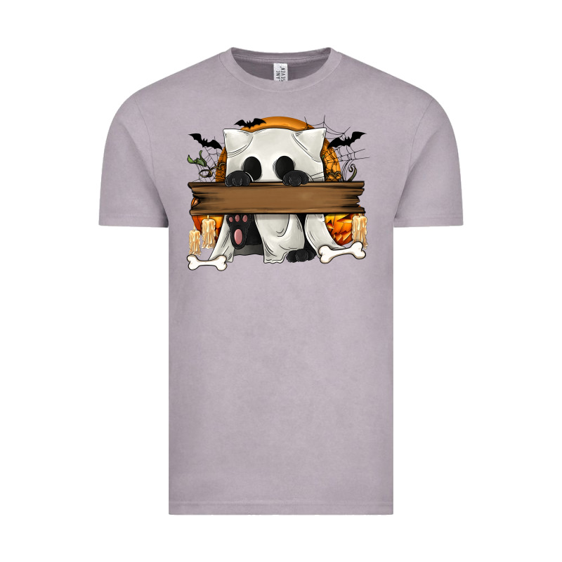 Personalized Halloween Ghost Cat Vintage Tee by texasbilliewilder | Teevron