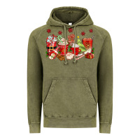 Vintage Olive Christmas coffee cups Vintage Hoodie - texasbilliewilder