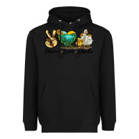 Black Peace Love Ducks Heavyweight Hoodie - LillyAllenDesigns
