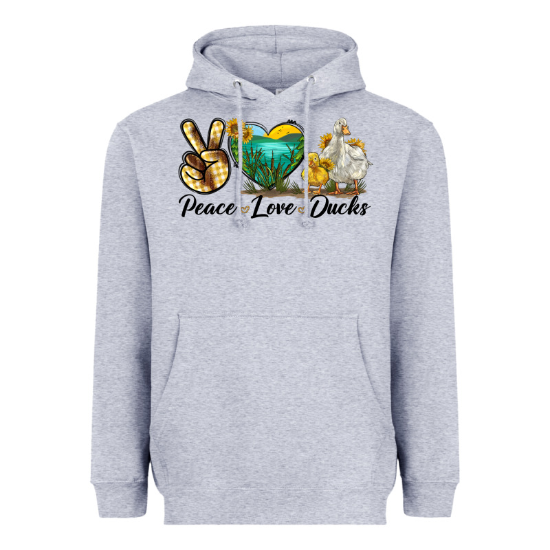 Peace Love Ducks Heavyweight Hoodie by LillyAllenDesigns | Teevron
