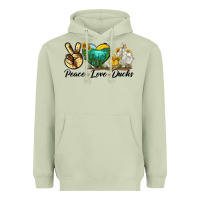 Matcha Peace Love Ducks Heavyweight Hoodie - LillyAllenDesigns