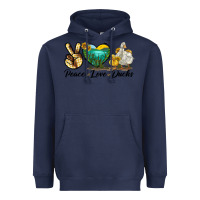 Navy Peace Love Ducks Heavyweight Hoodie - LillyAllenDesigns
