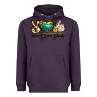Plum Peace Love Ducks Heavyweight Hoodie - LillyAllenDesigns
