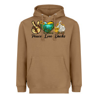 Toasted Coconut Peace Love Ducks Heavyweight Hoodie - LillyAllenDesigns
