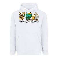 White Peace Love Ducks Heavyweight Hoodie - LillyAllenDesigns
