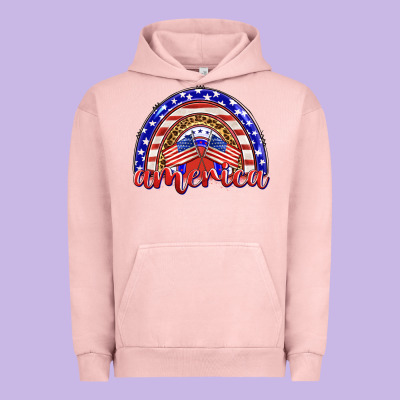 America Rainbow Urban Hoodie Designed By Barkaloodesign