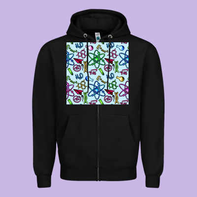 Science Teacher Seamless Pattern Zipper Hoodie Designed By Bundleandbundleshop