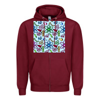 Burgundy Science Teacher Seamless Pattern Zipper Hoodie - BundleAndBundleShop