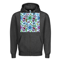 Charcoal Heather Science Teacher Seamless Pattern Zipper Hoodie - BundleAndBundleShop