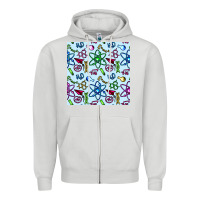 Dove Grey Science Teacher Seamless Pattern Zipper Hoodie - BundleAndBundleShop