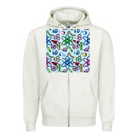 Oatmeal Heather Science Teacher Seamless Pattern Zipper Hoodie - BundleAndBundleShop