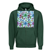 Sports Green Science Teacher Seamless Pattern Zipper Hoodie - BundleAndBundleShop