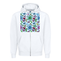 White Science Teacher Seamless Pattern Zipper Hoodie - BundleAndBundleShop