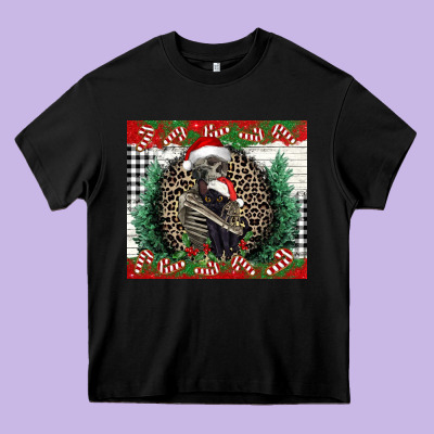 Merry Christmas Skeleton Heavy Core Tee Designed By Nancycooperartshop