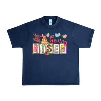 Navy He is risen Urban Heavy Tee - NancyCooperArtShop