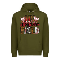 Army Green my heart is on that field baseball Premium Hoodie - RanaPortraitStore