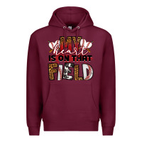 Burgundy my heart is on that field baseball Premium Hoodie - RanaPortraitStore