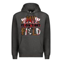 Charcoal Heather my heart is on that field baseball Premium Hoodie - RanaPortraitStore