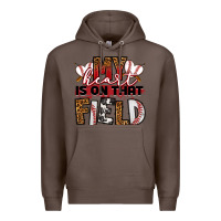 Coffee my heart is on that field baseball Premium Hoodie - RanaPortraitStore