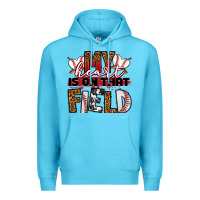 Ocean Blue my heart is on that field baseball Premium Hoodie - RanaPortraitStore