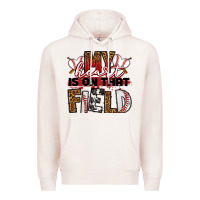Pale Pink my heart is on that field baseball Premium Hoodie - RanaPortraitStore