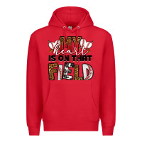 Red my heart is on that field baseball Premium Hoodie - RanaPortraitStore
