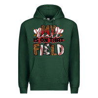 Sports Green my heart is on that field baseball Premium Hoodie - RanaPortraitStore