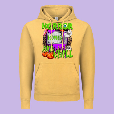 Horror Movies And Chill Vintage Hoodie Designed By Nancycooperartshop