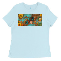 Baby Blue give thanks license plate Ladies Tee - BundleAndBundleShop