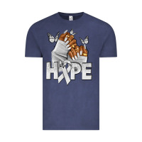 Vintage Denim hope white ribbon lung cancer nails Vintage Tee - NancyCooperArtShop