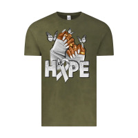 Vintage Olive hope white ribbon lung cancer nails Vintage Tee - NancyCooperArtShop