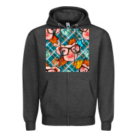 Charcoal Heather fall pig seamless pattern Zipper Hoodie - BundleAndBundleShop