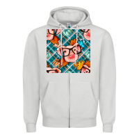 Dove Grey fall pig seamless pattern Zipper Hoodie - BundleAndBundleShop