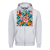 Heather Grey fall pig seamless pattern Zipper Hoodie - BundleAndBundleShop