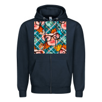 Navy fall pig seamless pattern Zipper Hoodie - BundleAndBundleShop