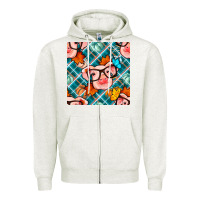 Oatmeal Heather fall pig seamless pattern Zipper Hoodie - BundleAndBundleShop