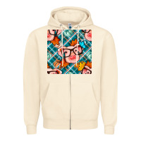 Sandshell fall pig seamless pattern Zipper Hoodie - BundleAndBundleShop