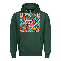 Sports Green fall pig seamless pattern Zipper Hoodie - BundleAndBundleShop